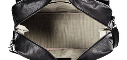 black weekender bag