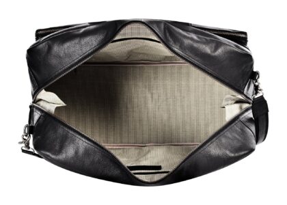 black weekender bag